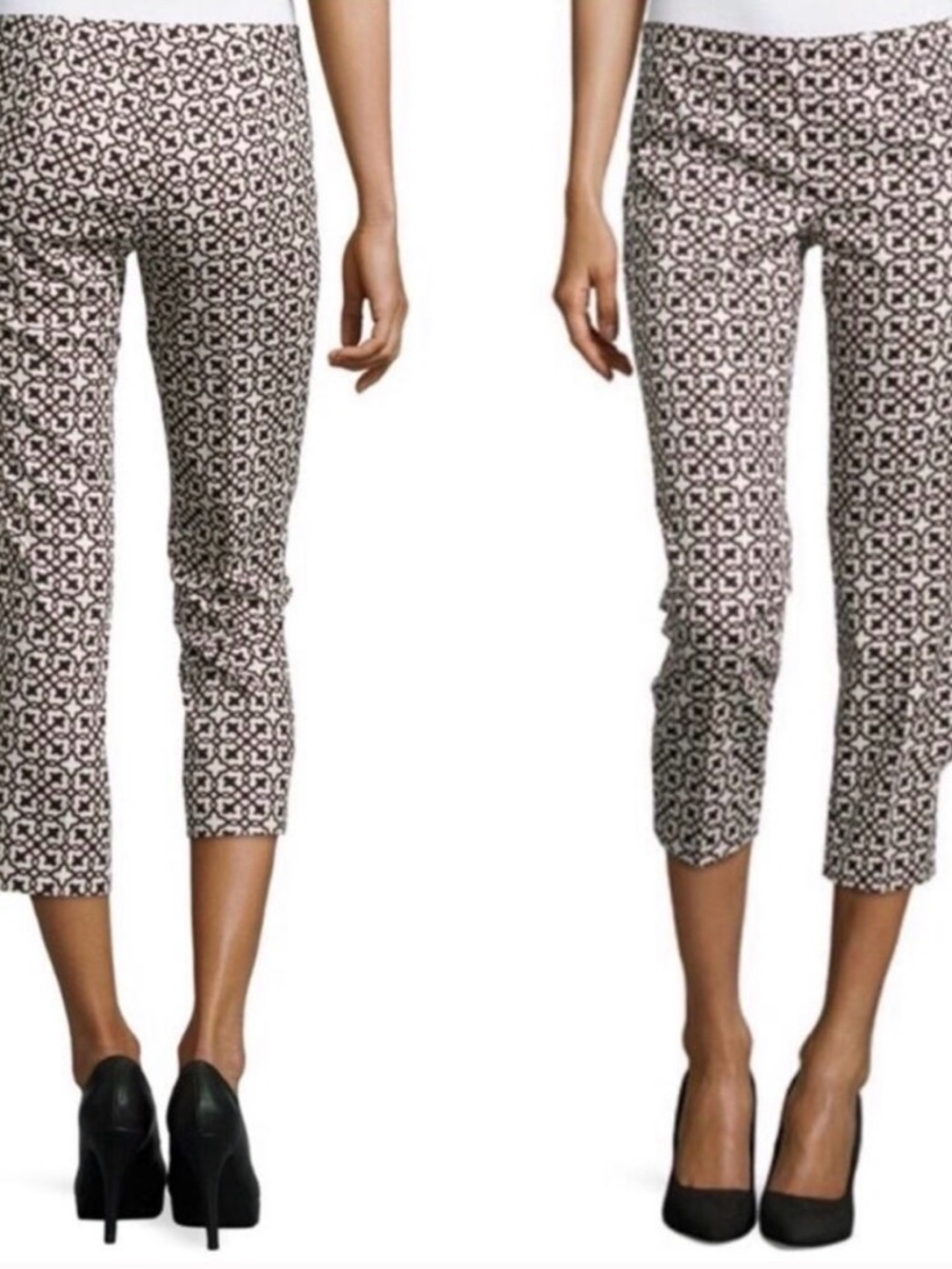 Laundry by Shelli Segal geometric pattern cropped capri pants